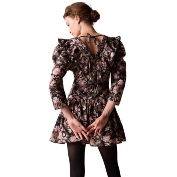 St. Roche The Hatfield Mini Dress Gathered Skirt, V-Neck, Ruffle. Size 4. NWT! - Picture 5 of 11